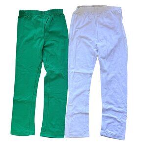 Girls Leggings Size XXL Green & White Stretchy Cotton Blend